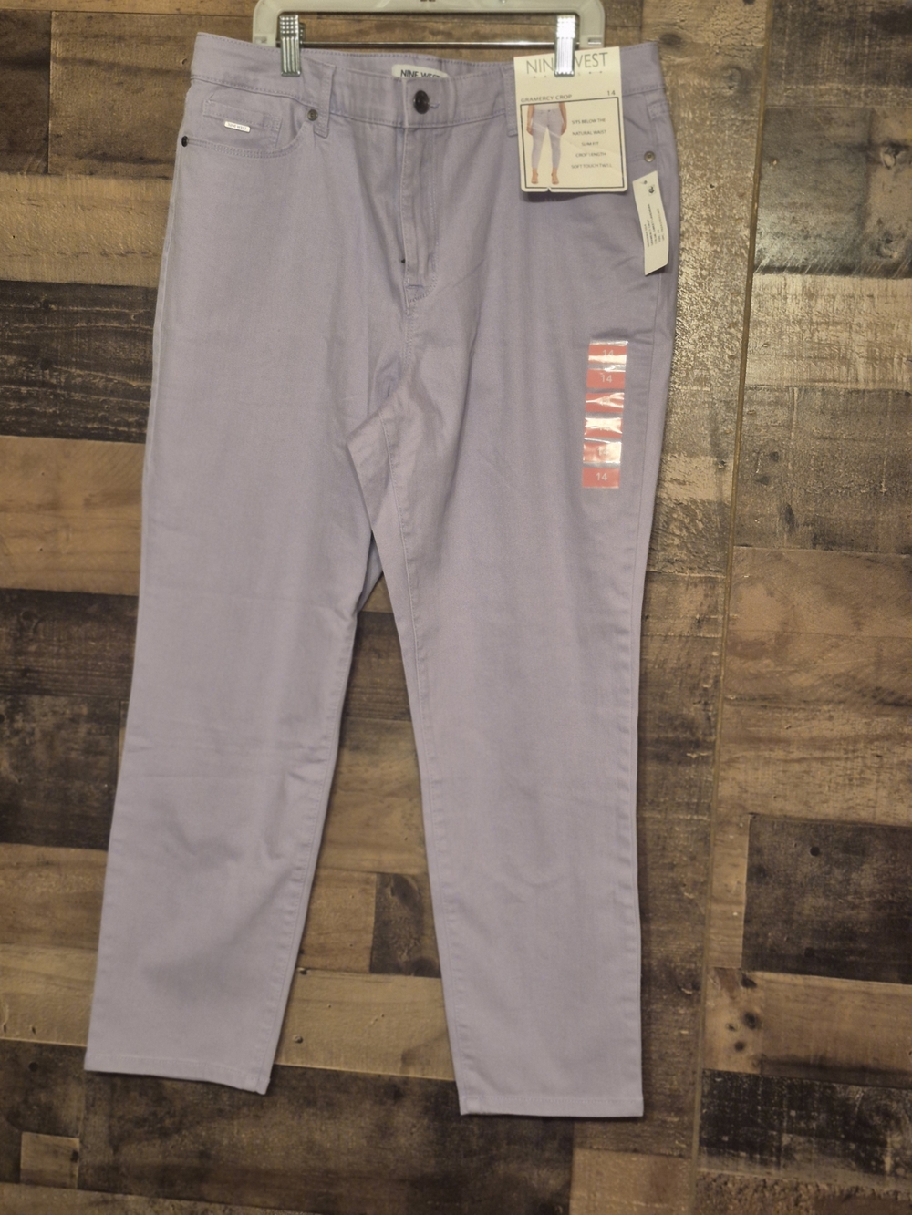 Nine West Puple Lilac Cropped Slim Fit Jeans New With Tags Size 14.